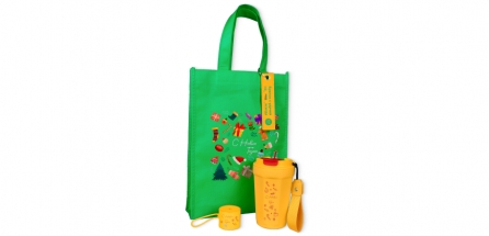 Подарочный набор с термокружкой EDGE, колонкой, ремувкой и сумкой из спанбонда